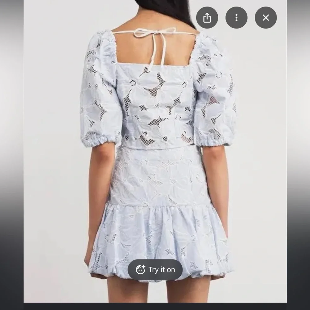 Sandro NWT White Lace Crop Top - Picture 3 of 6